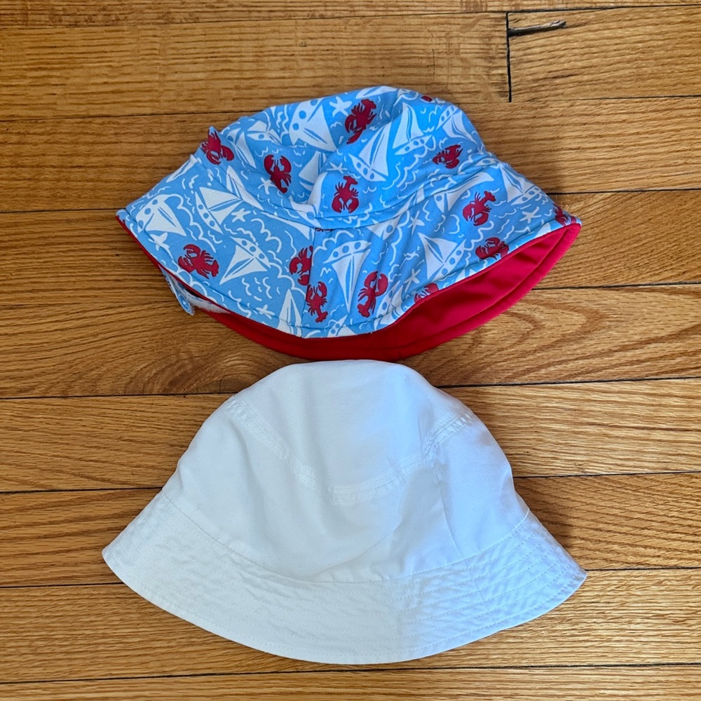 Kids Bucket Hat - Blue and White